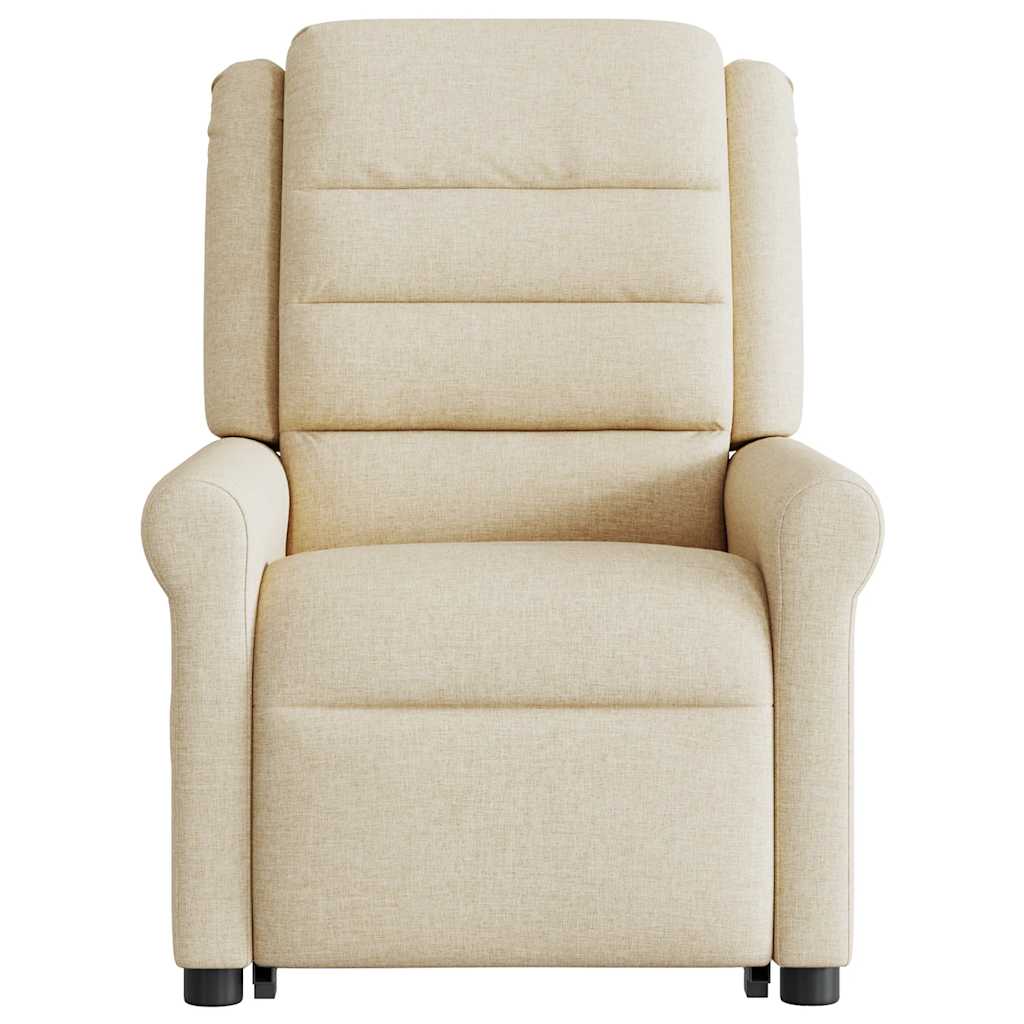 Fauteuil inclinable de massage Crème Tissu