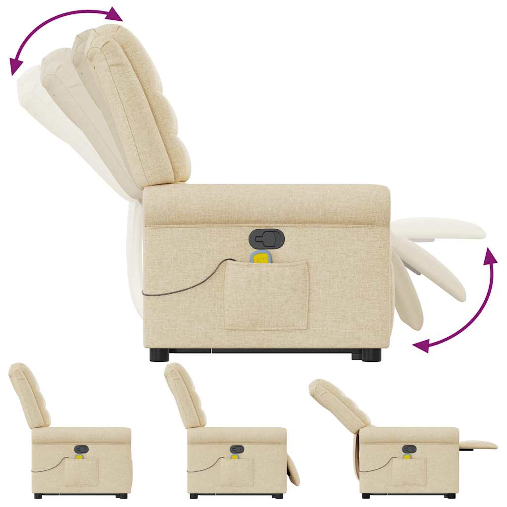 Fauteuil inclinable de massage Crème Tissu - XIOS