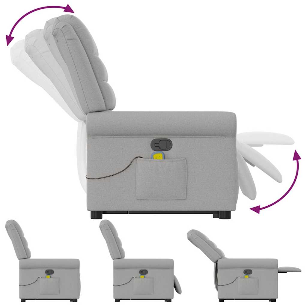 Fauteuil de massage inclinable gris nuage tissu - XIOS
