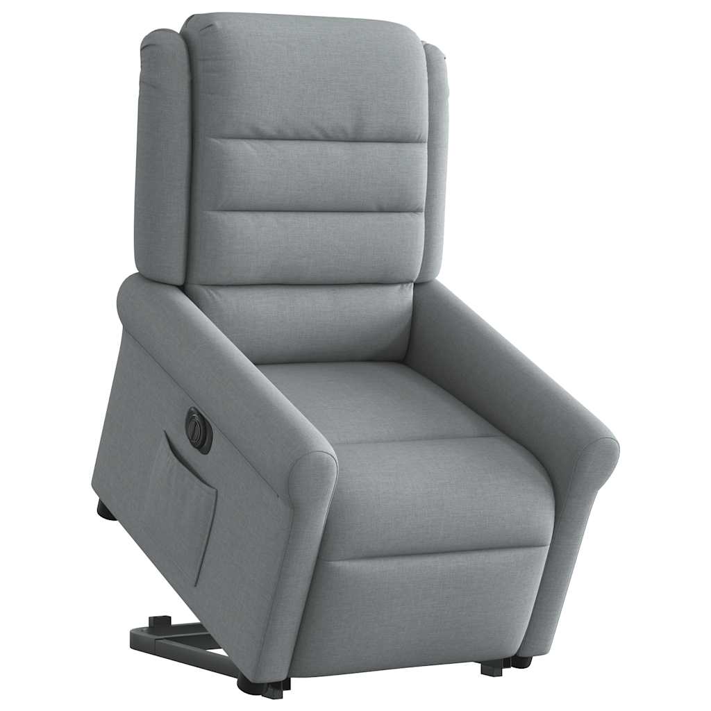 Fauteuil inclinable électrique gris clair tissu - XIOS