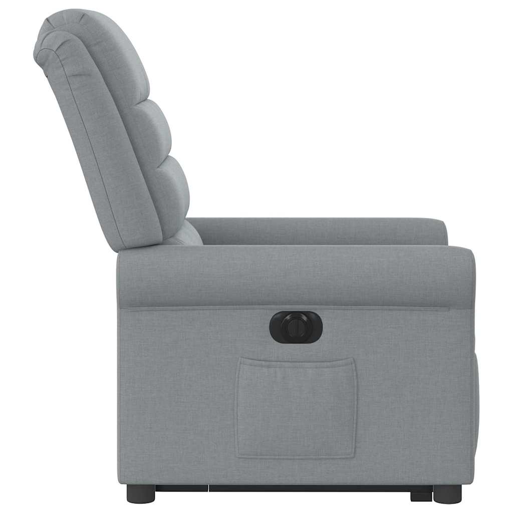 Fauteuil inclinable électrique gris clair tissu - XIOS