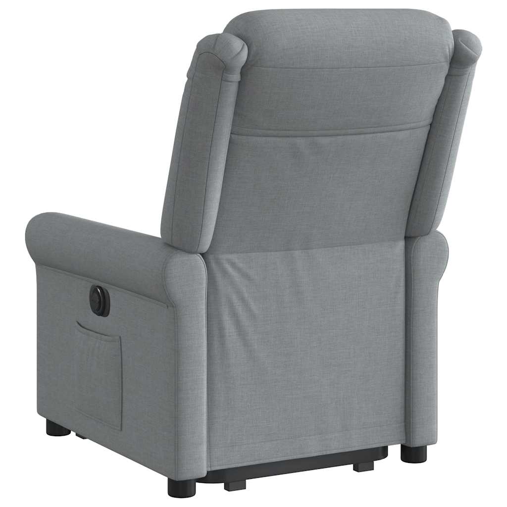 Fauteuil inclinable électrique gris clair tissu - XIOS