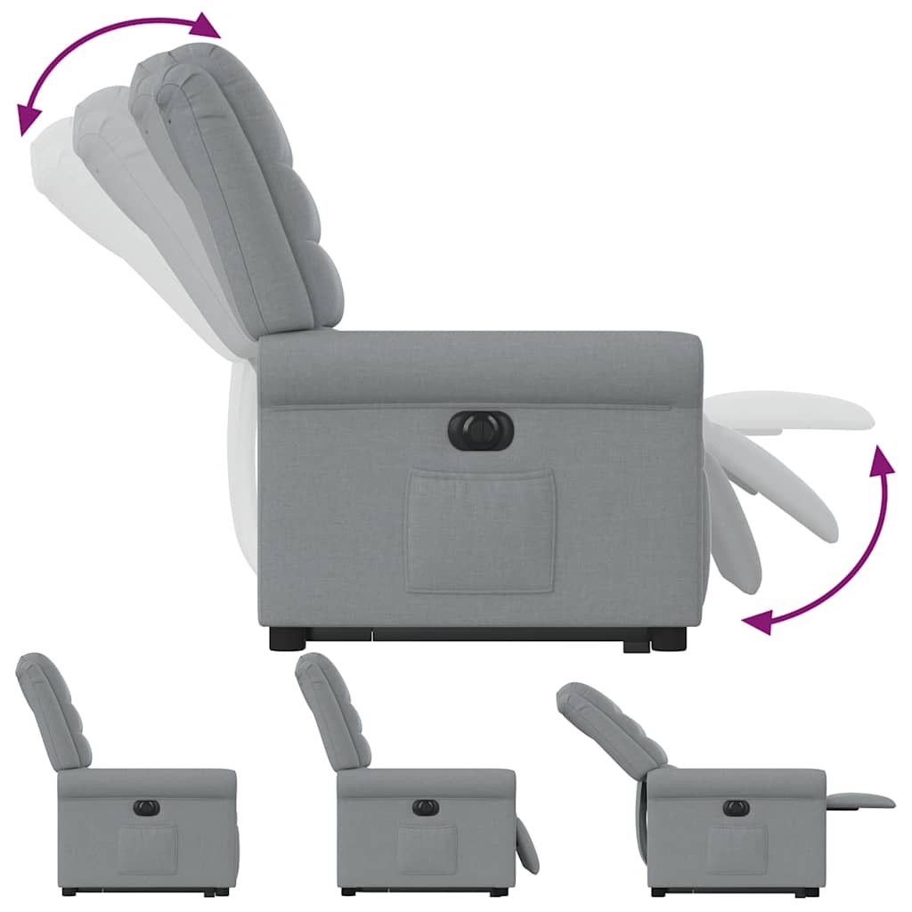 Fauteuil inclinable électrique gris clair tissu - XIOS
