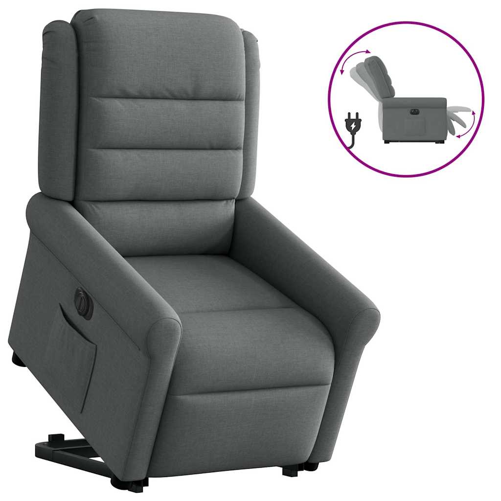 Fauteuil inclinable électrique gris foncé tissu - XIOS