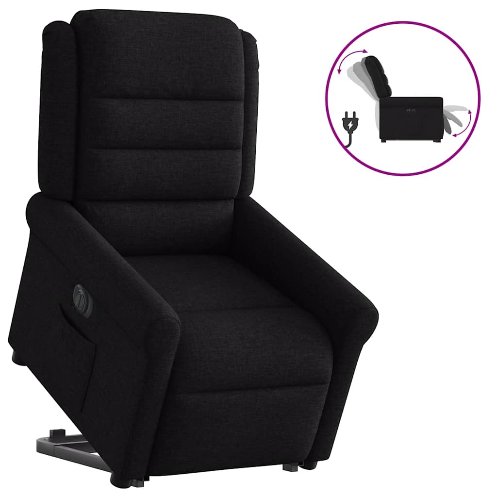 Fauteuil inclinable électrique noir tissu - XIOS