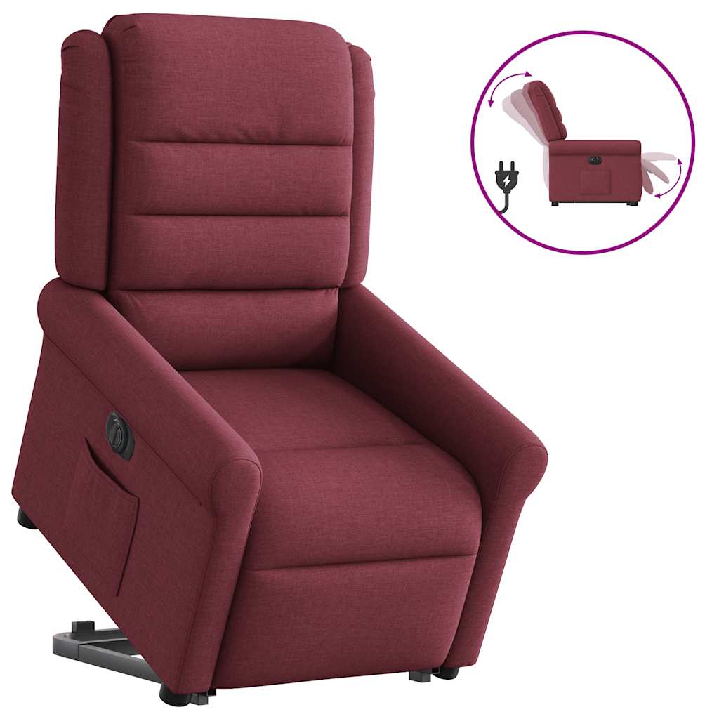 Fauteuil inclinable électrique rouge bordeaux tissu - XIOS