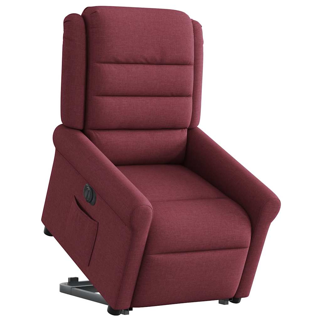 Fauteuil inclinable électrique rouge bordeaux tissu - XIOS