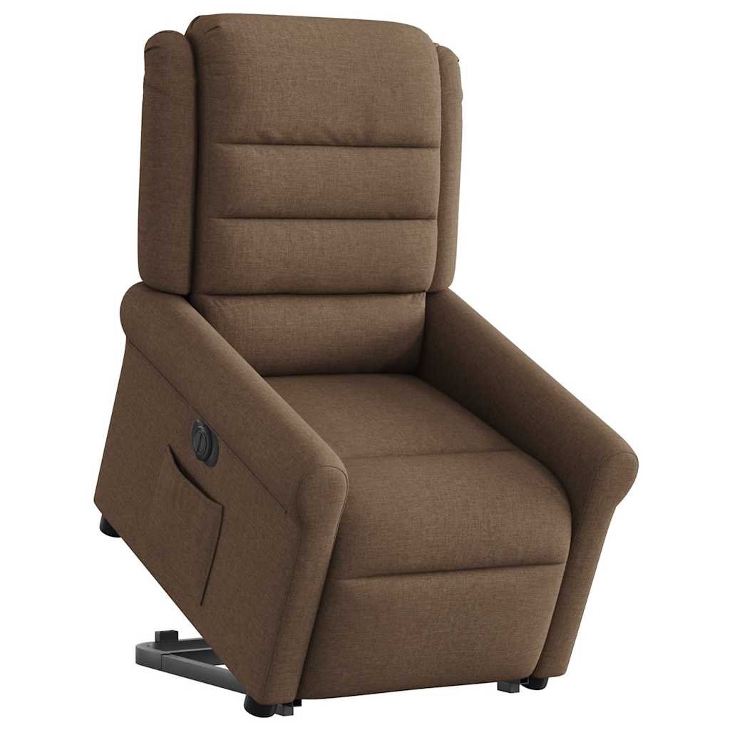 Fauteuil inclinable électrique marron tissu - XIOS