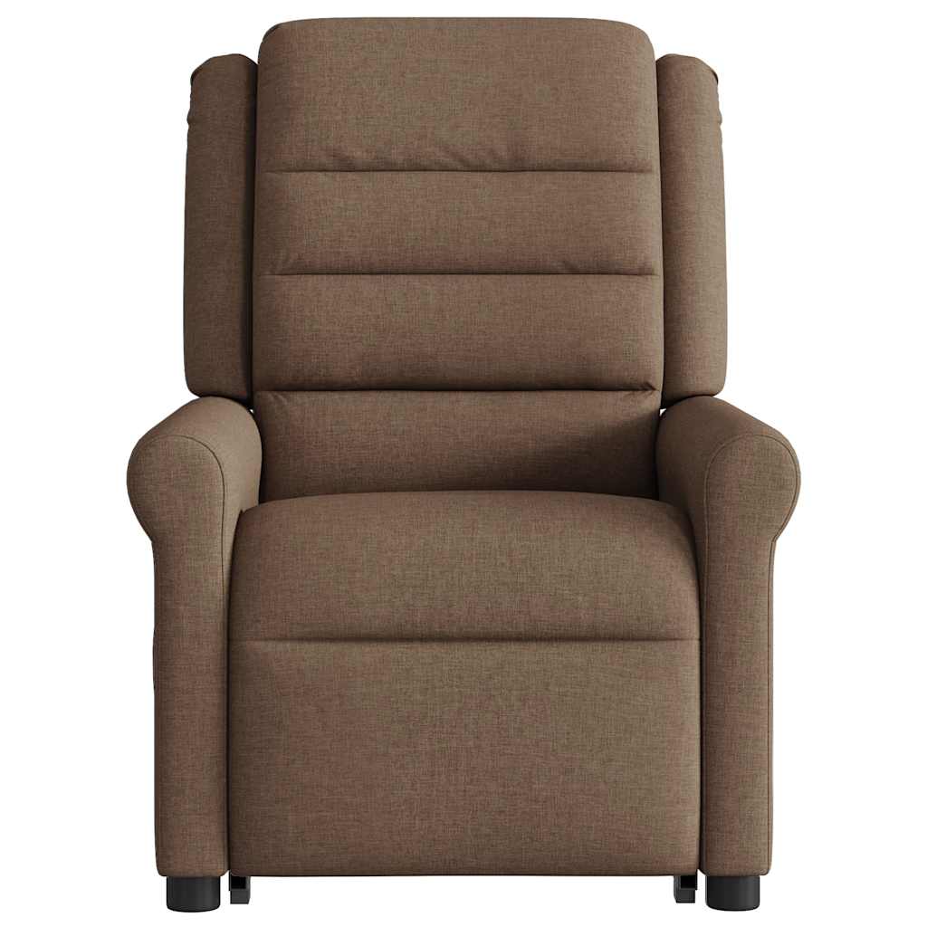 Fauteuil inclinable électrique marron tissu - XIOS