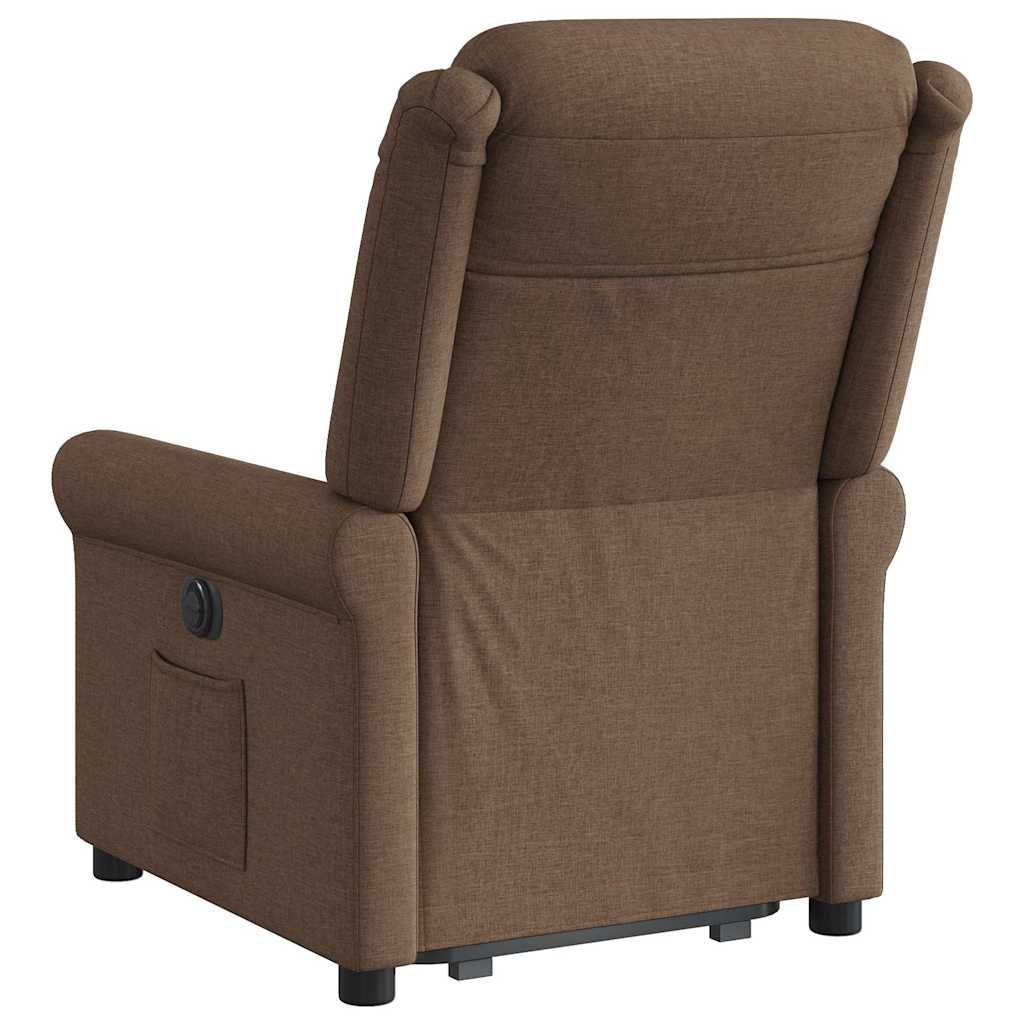 Fauteuil inclinable électrique marron tissu - XIOS