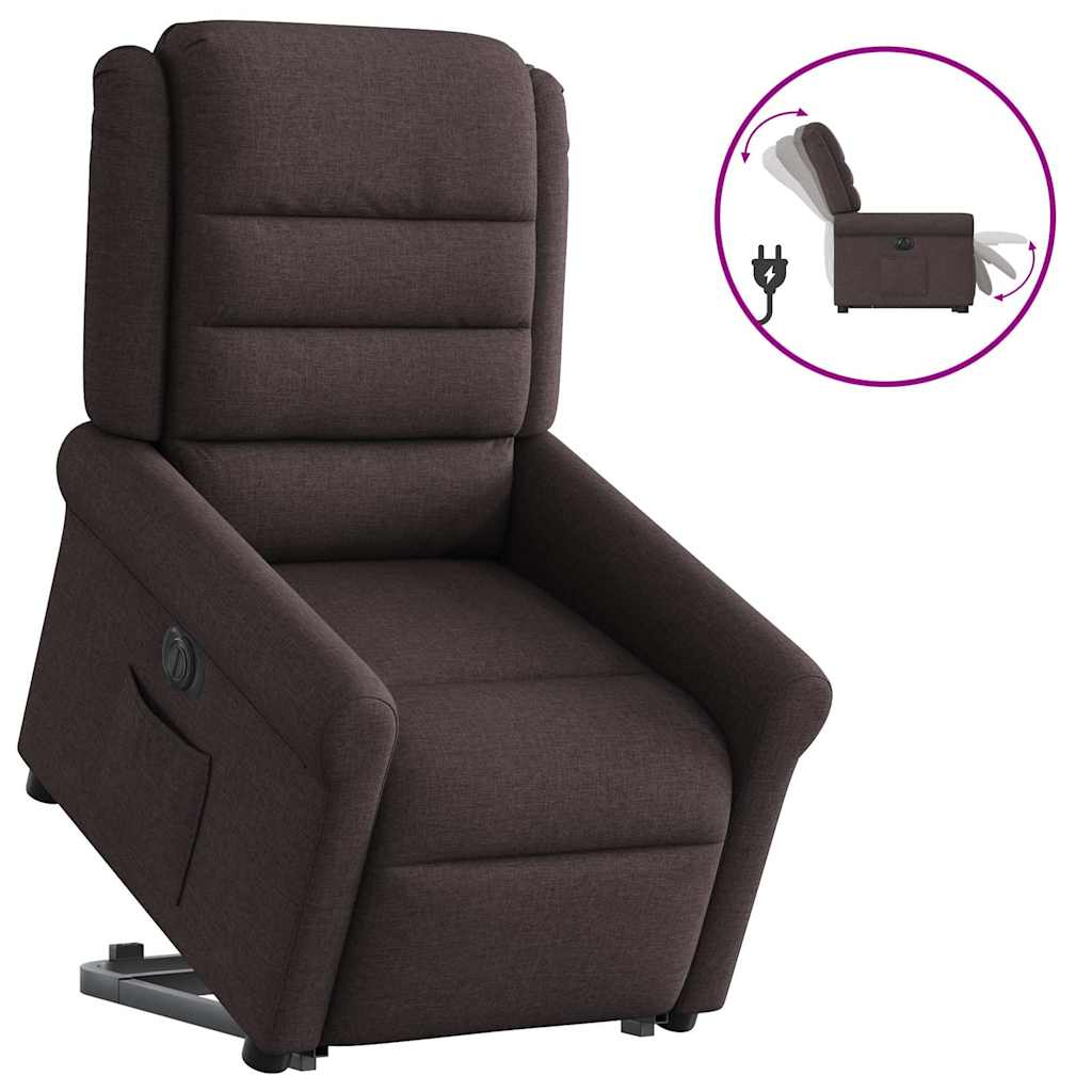Fauteuil inclinable électrique marron foncé tissu - XIOS