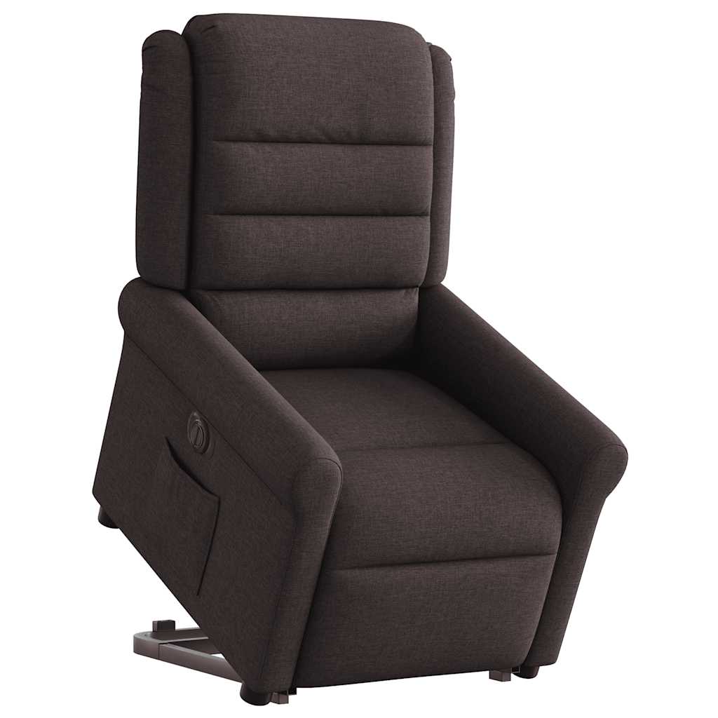 Fauteuil inclinable électrique marron foncé tissu - XIOS
