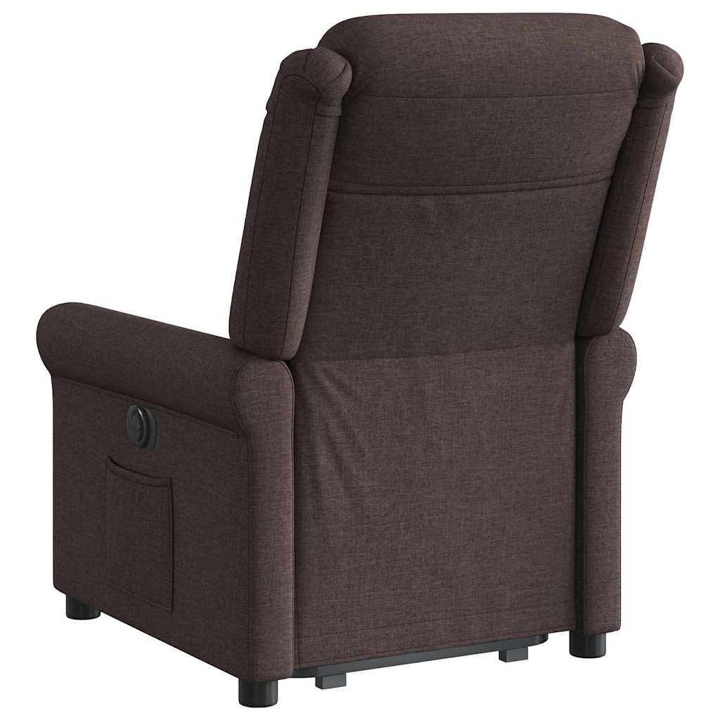 Fauteuil inclinable électrique marron foncé tissu