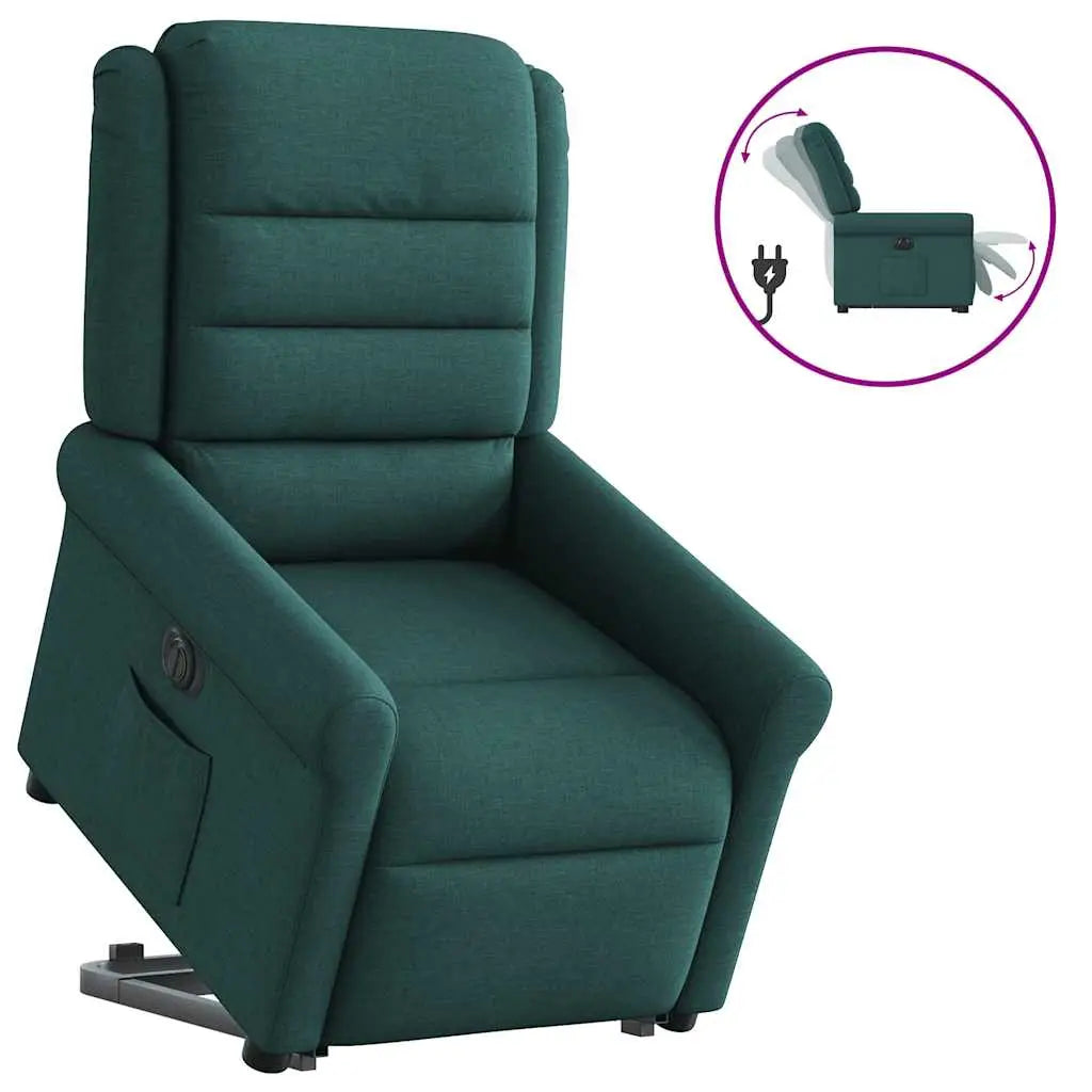 Fauteuil inclinable électrique vert foncé tissu - XIOS