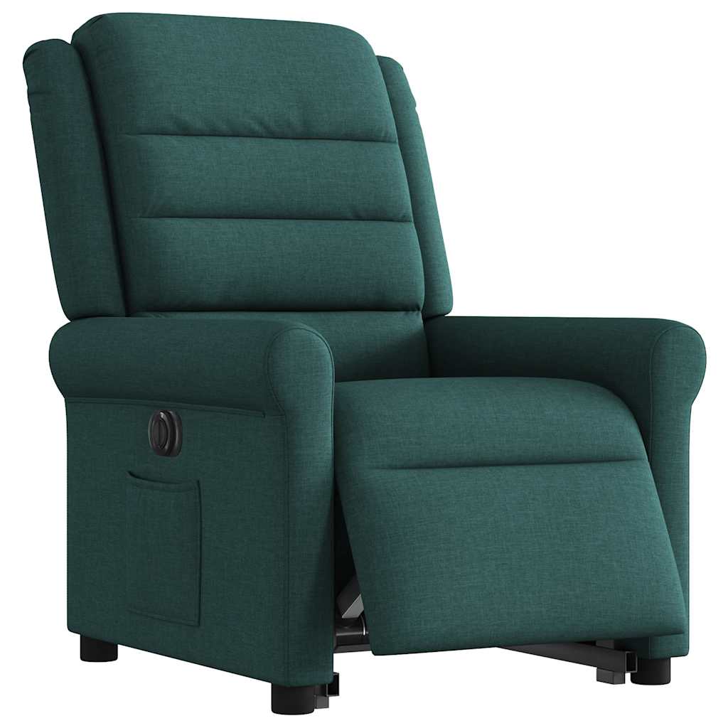 Fauteuil inclinable électrique vert foncé tissu - XIOS