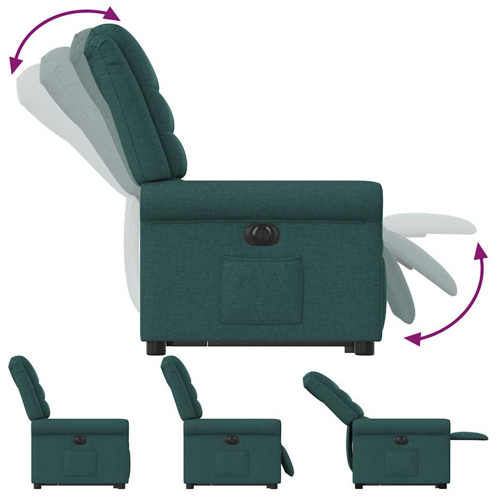 Fauteuil inclinable électrique vert foncé tissu