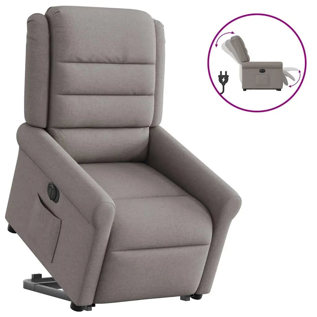 Fauteuil inclinable électrique taupe tissu - XIOS