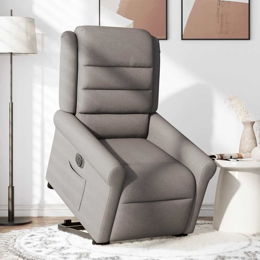 Fauteuil inclinable électrique taupe tissu - XIOS