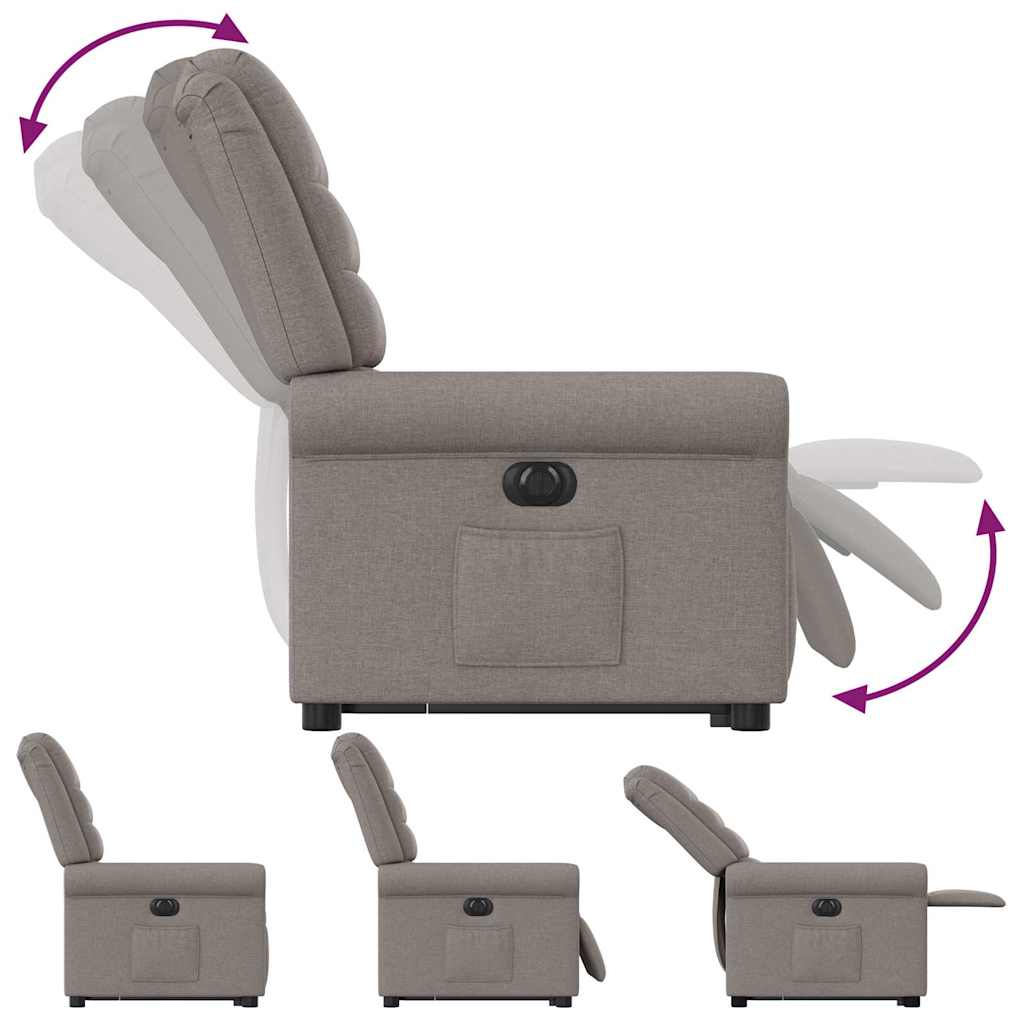 Fauteuil inclinable électrique taupe tissu - XIOS