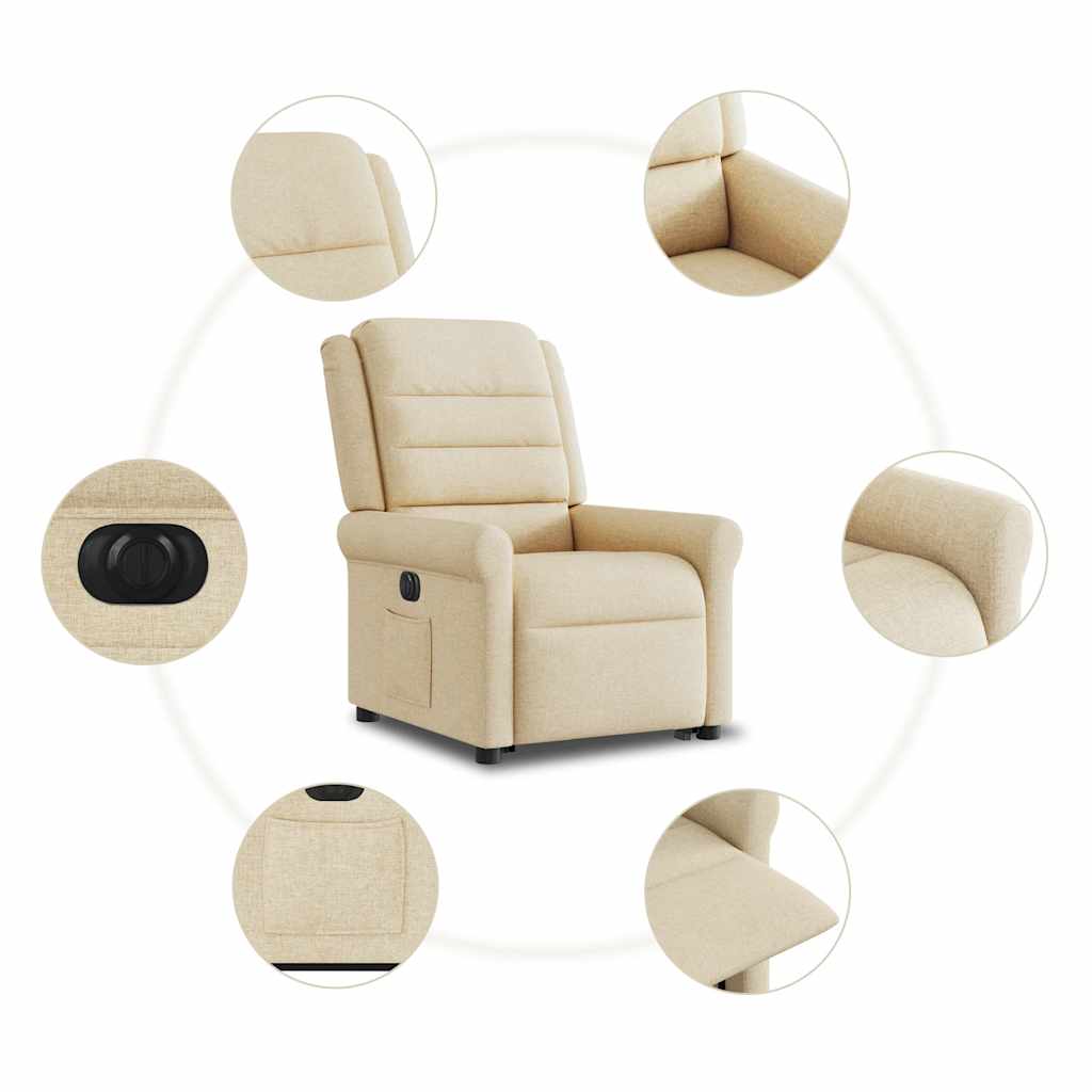 Fauteuil inclinable électrique crème tissu - XIOS