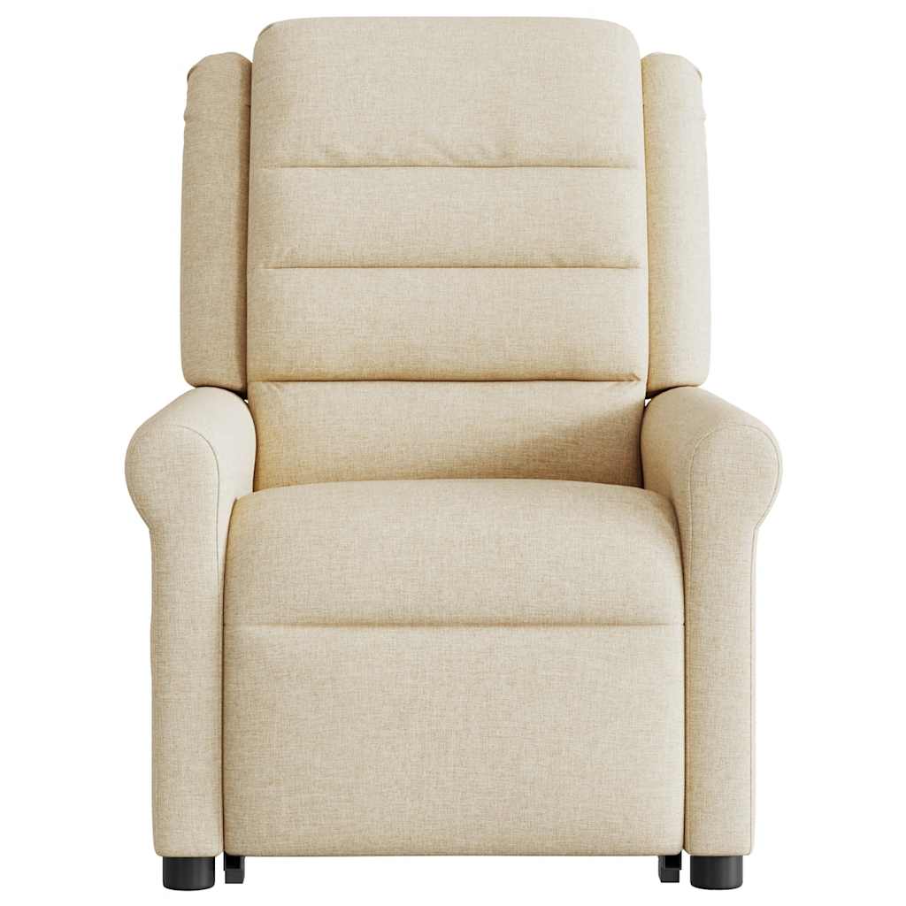 Fauteuil inclinable électrique crème tissu