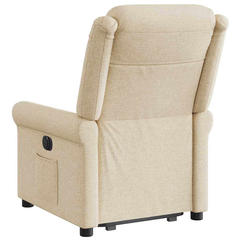 Fauteuil inclinable électrique crème tissu