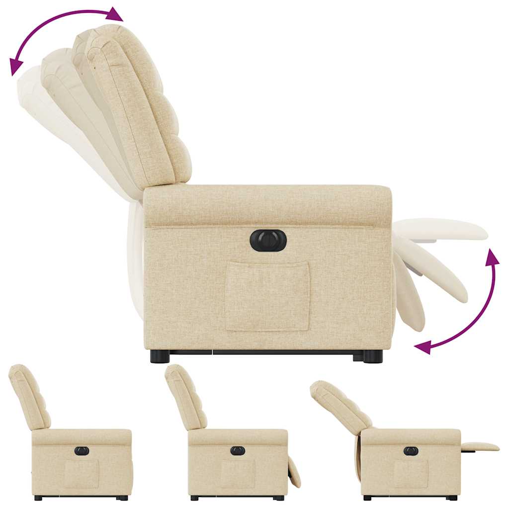 Fauteuil inclinable électrique crème tissu - XIOS