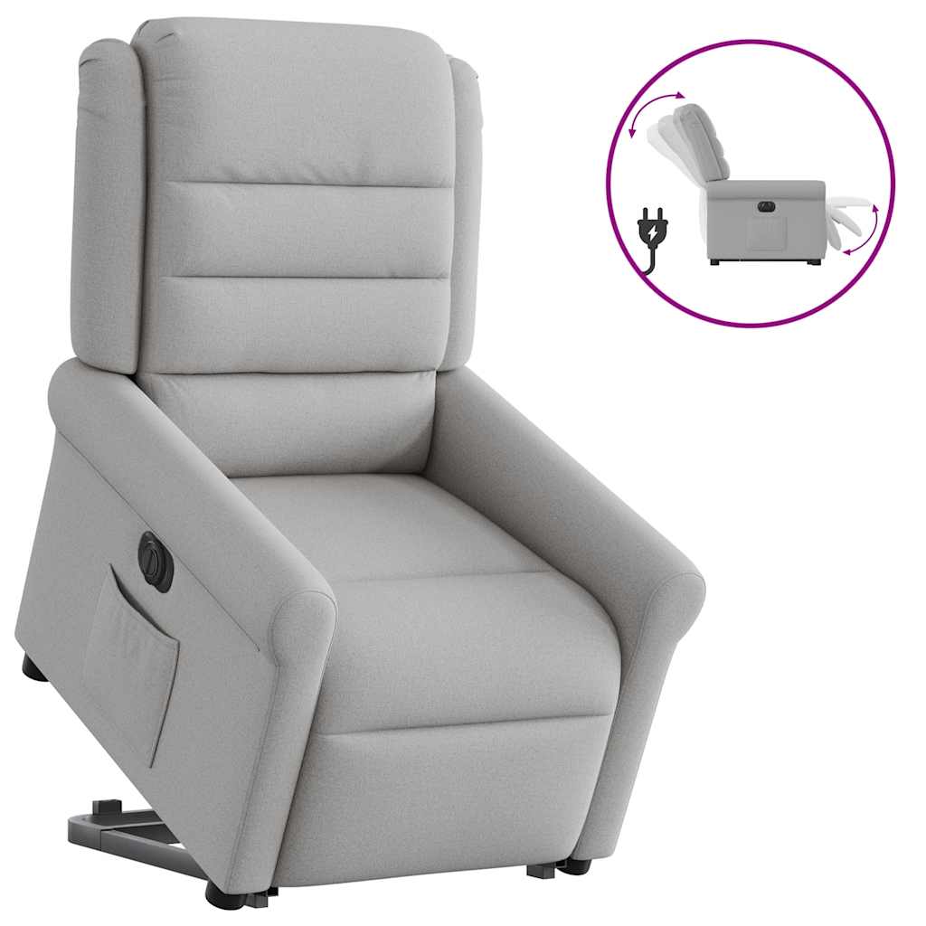 Fauteuil inclinable électrique gris nuage tissu - XIOS