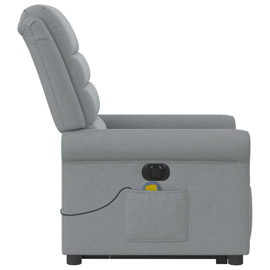 Fauteuil inclinable de massage électrique Gris clair Tissu - XIOS