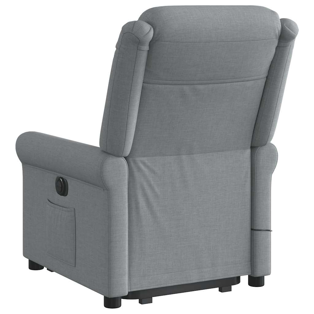 Fauteuil inclinable de massage électrique Gris clair Tissu