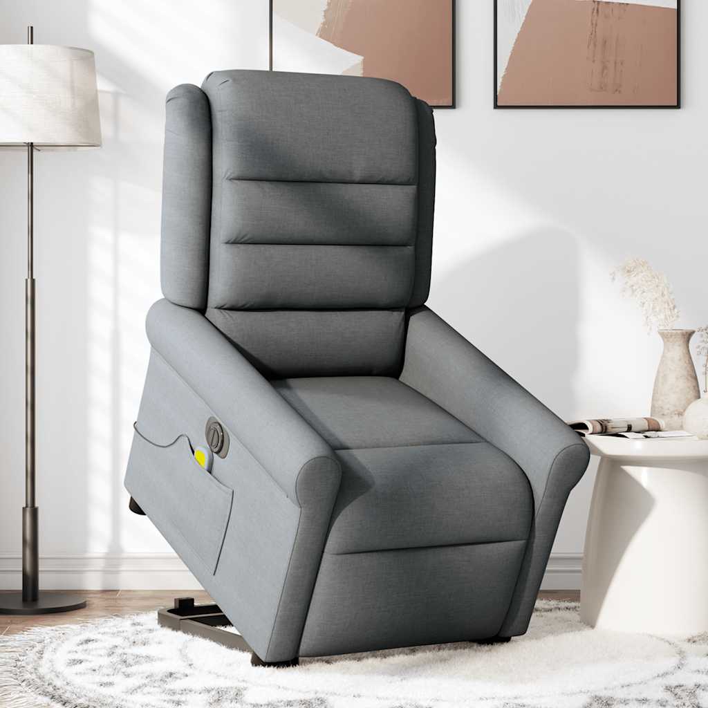 Fauteuil inclinable de massage électrique Gris foncé Tissu - XIOS