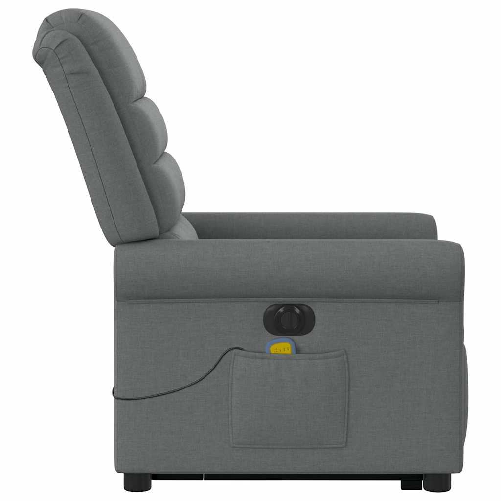 Fauteuil inclinable de massage électrique Gris foncé Tissu - XIOS