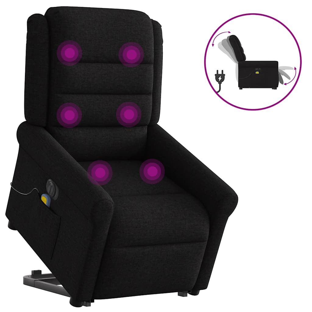 Fauteuil inclinable de massage électrique Noir Tissu - XIOS