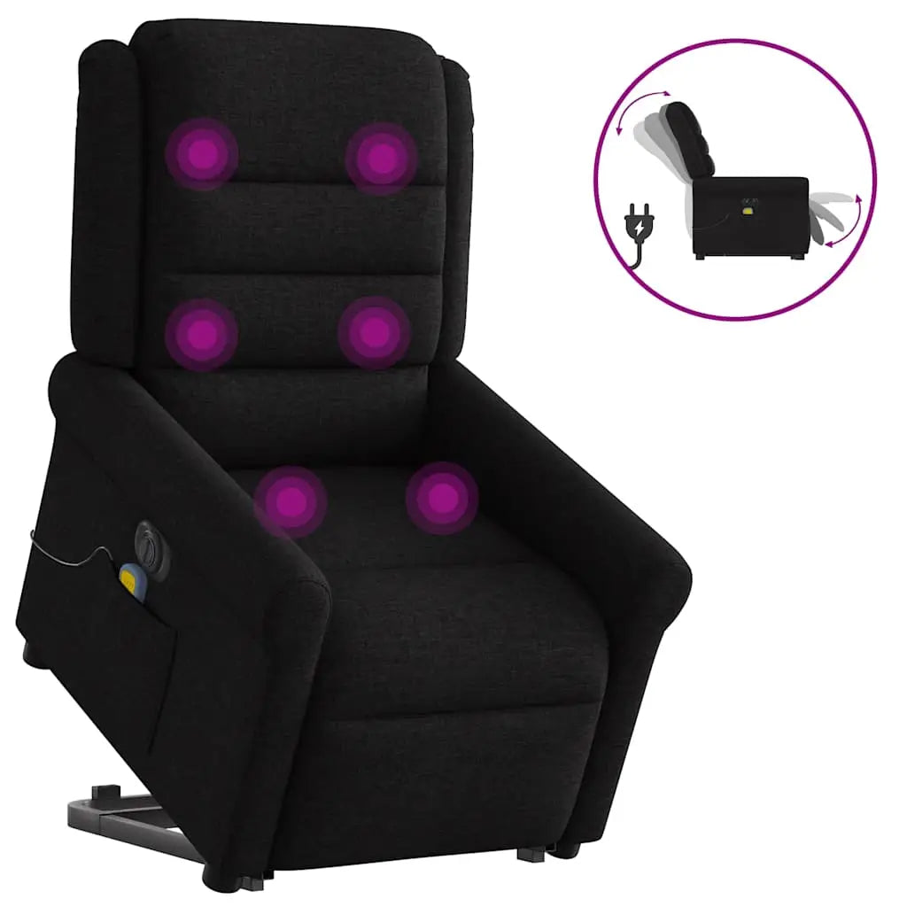 Fauteuil inclinable de massage électrique Noir Tissu - XIOS