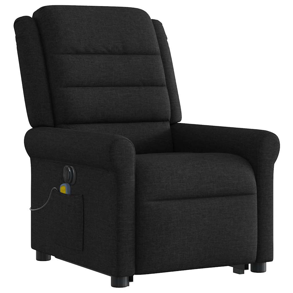 Fauteuil inclinable de massage électrique Noir Tissu