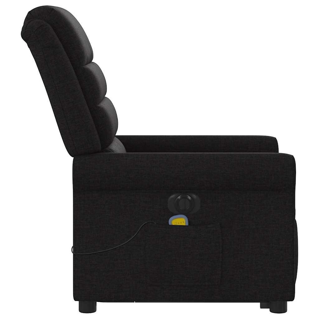 Fauteuil inclinable de massage électrique Noir Tissu