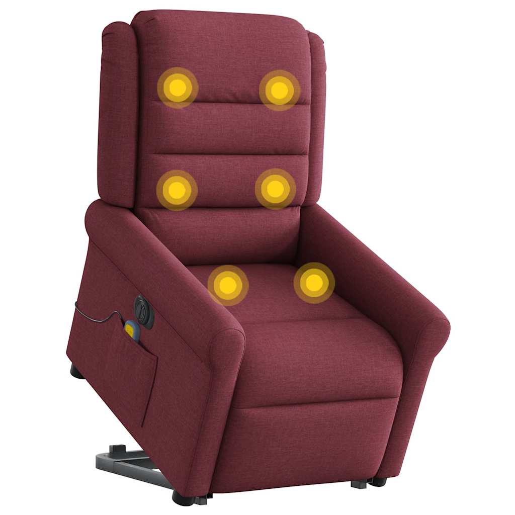 Fauteuil inclinable de massage électrique Rouge bordeaux Tissu - XIOS