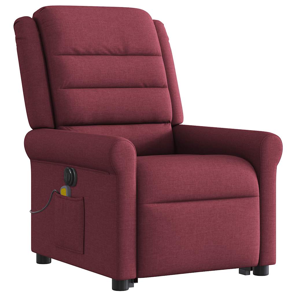 Fauteuil inclinable de massage électrique Rouge bordeaux Tissu - XIOS