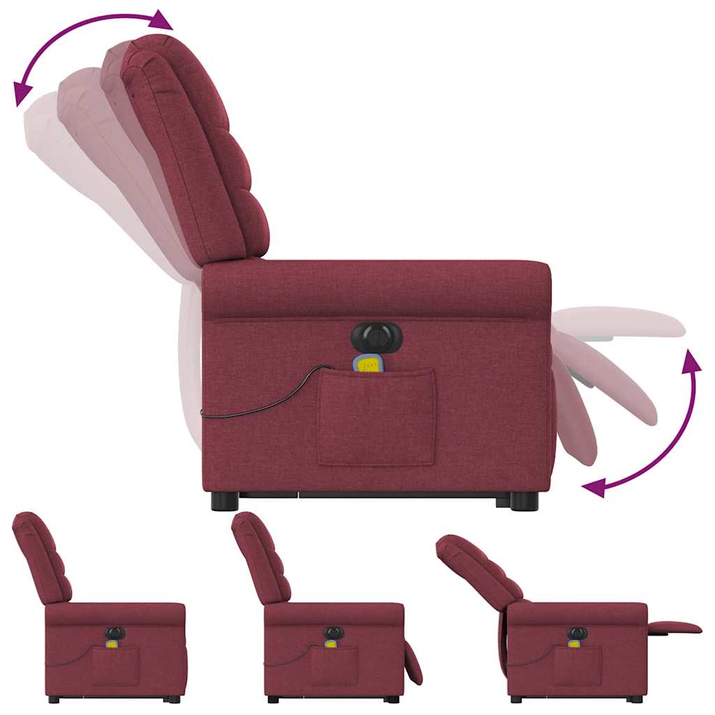 Fauteuil inclinable de massage électrique Rouge bordeaux Tissu - XIOS