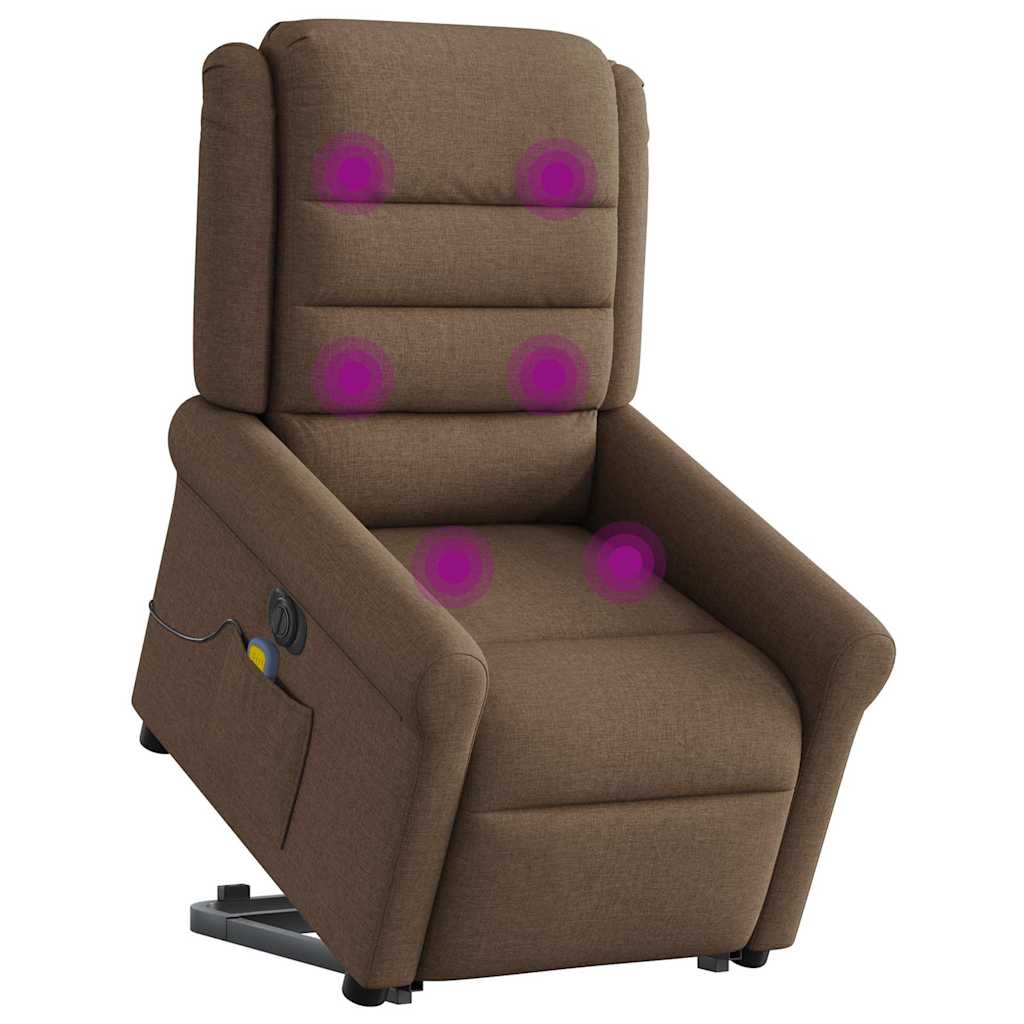 Fauteuil inclinable de massage électrique Marron Tissu - XIOS
