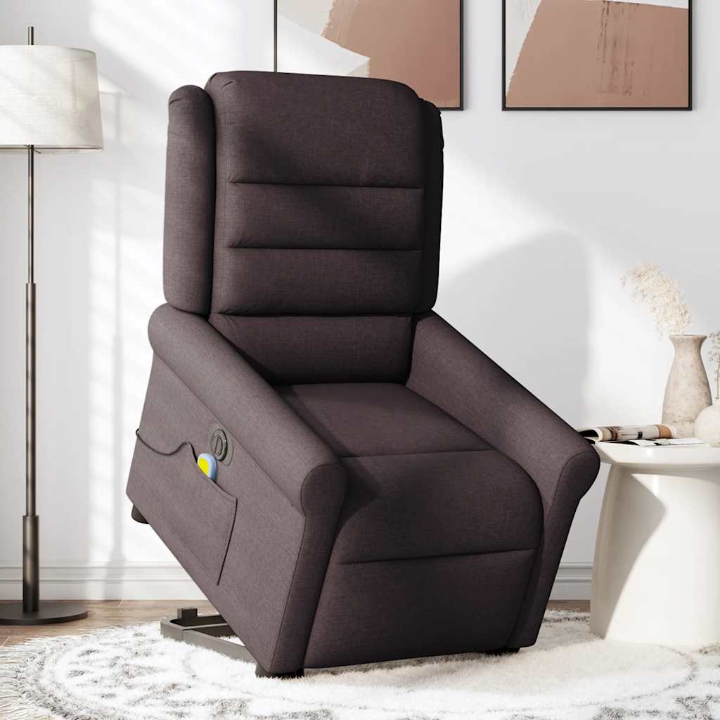 Fauteuil inclinable de massage électrique Marron foncé Tissu - XIOS