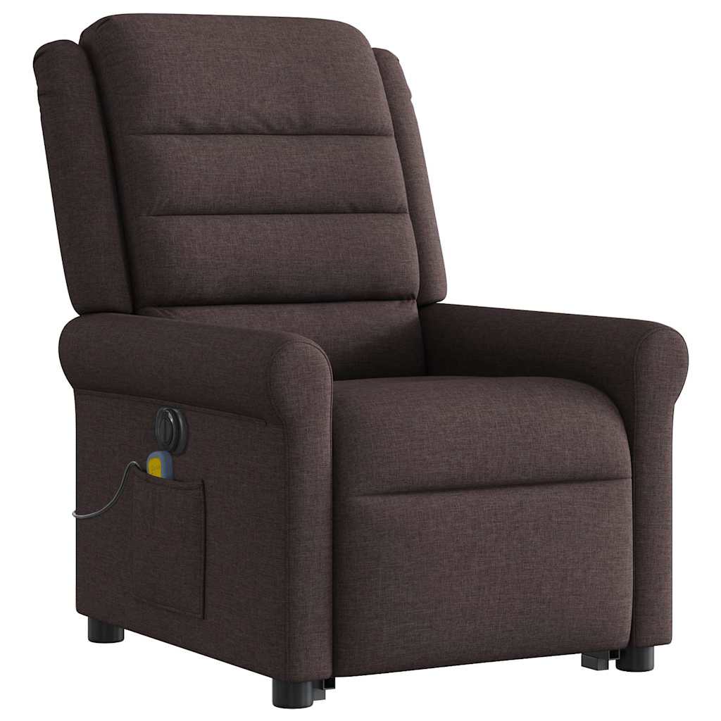 Fauteuil inclinable de massage électrique Marron foncé Tissu - XIOS