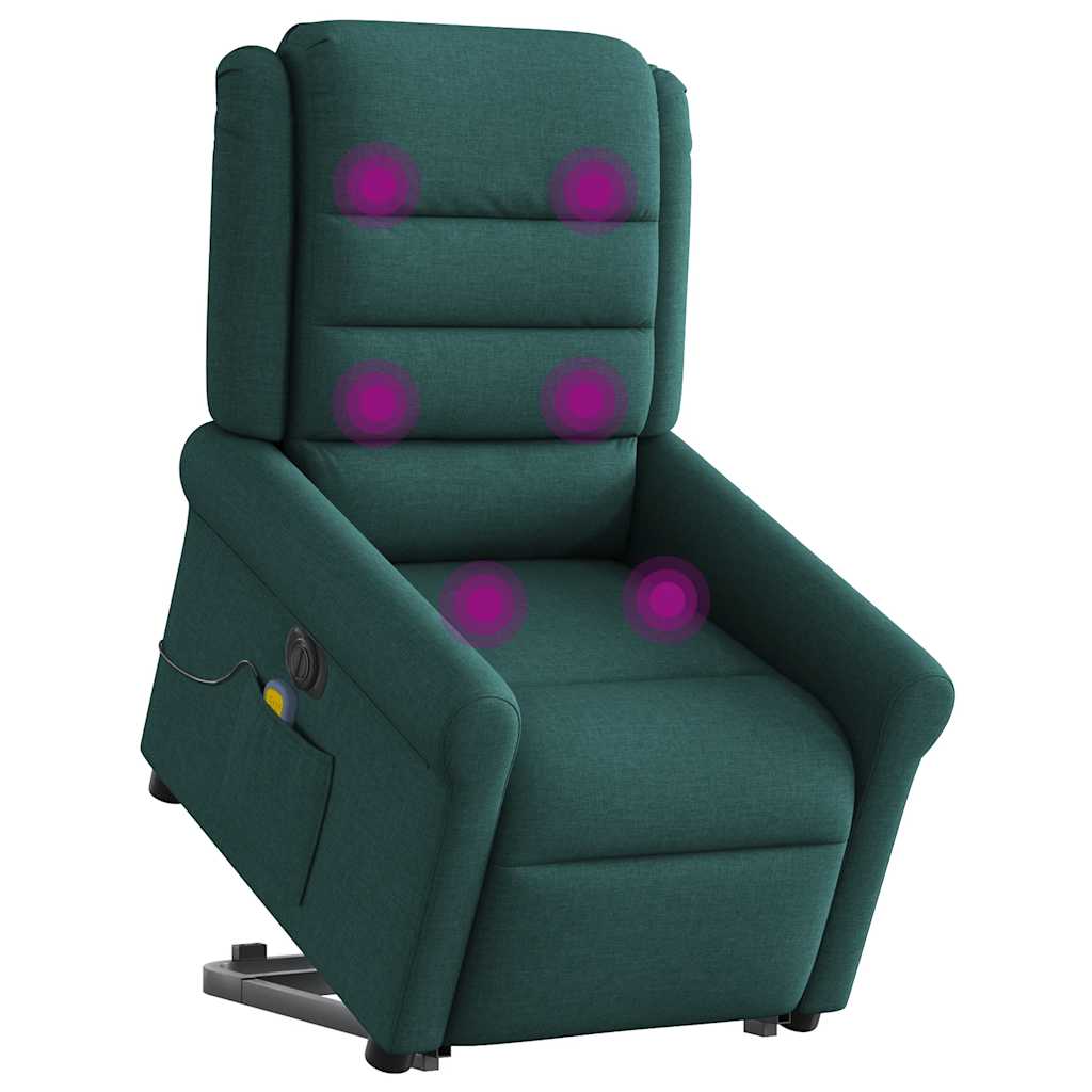 Fauteuil inclinable de massage électrique Vert foncé Tissu - XIOS