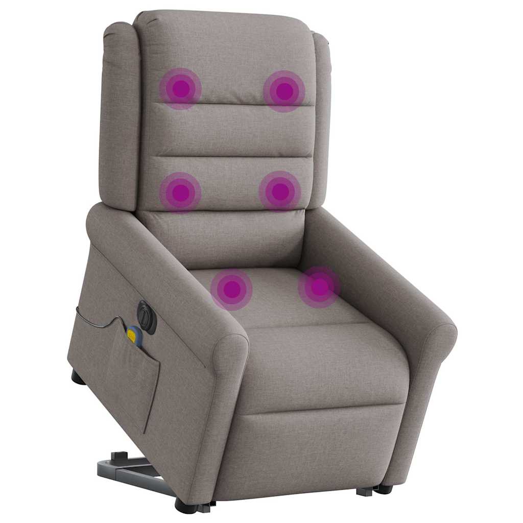 Fauteuil inclinable de massage électrique Taupe Tissu - XIOS
