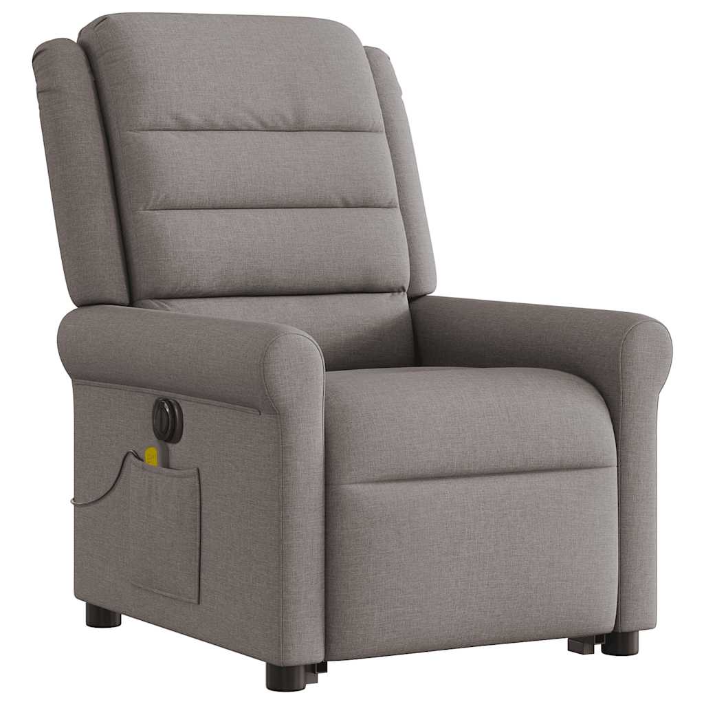 Fauteuil inclinable de massage électrique Taupe Tissu - XIOS