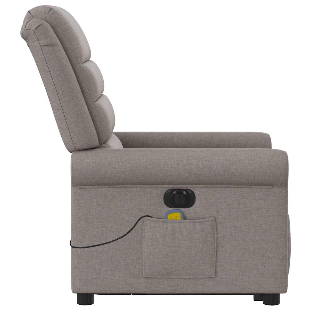 Fauteuil inclinable de massage électrique Taupe Tissu - XIOS