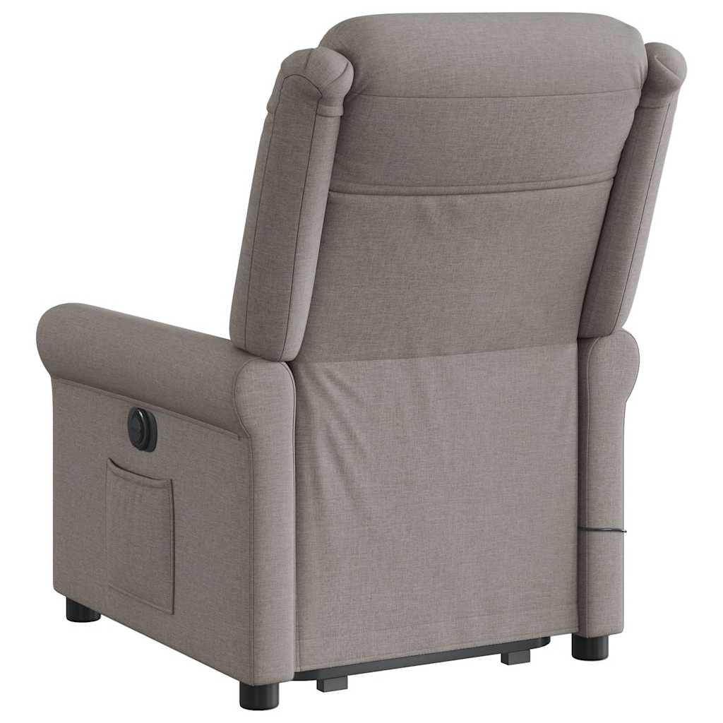 Fauteuil inclinable de massage électrique Taupe Tissu