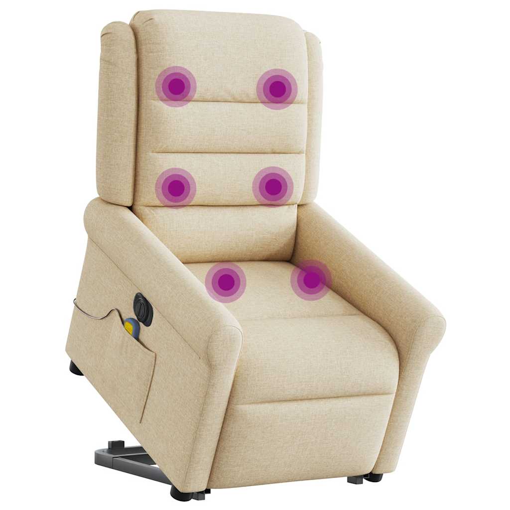 Fauteuil inclinable de massage électrique Crème Tissu - XIOS