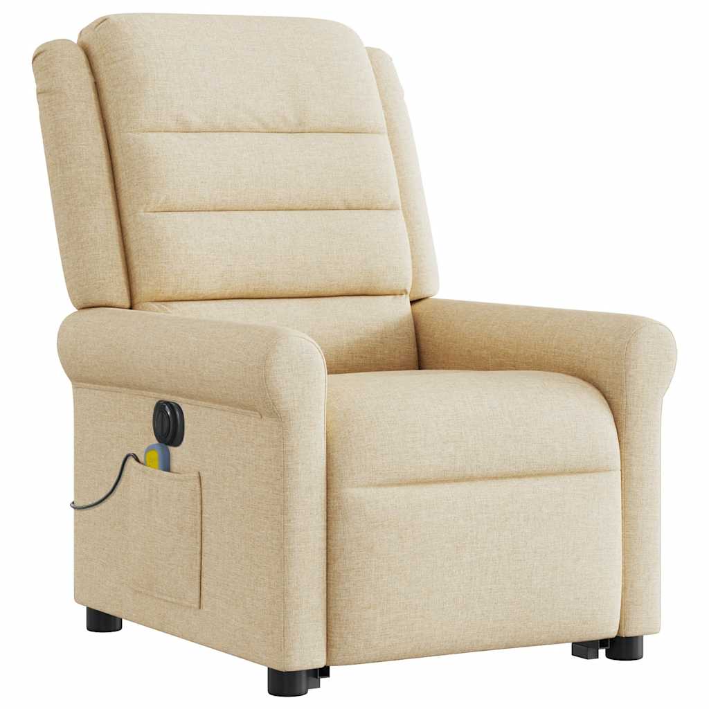 Fauteuil inclinable de massage électrique Crème Tissu - XIOS