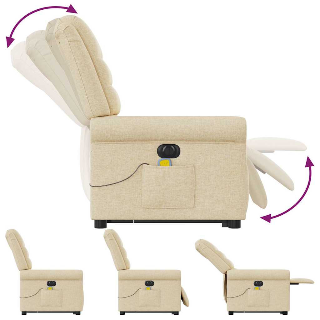 Fauteuil inclinable de massage électrique Crème Tissu - XIOS